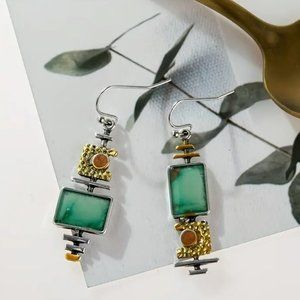 Vintage Geometric Drop Hook Earrings